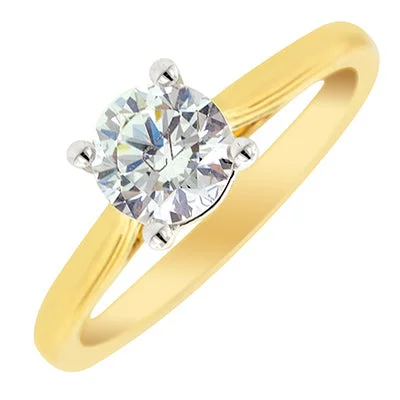 Women’s engagement rings with vintage appeal-Martin Flyer Solitaire Engagement Ring Setting in 14kt Yellow Gold