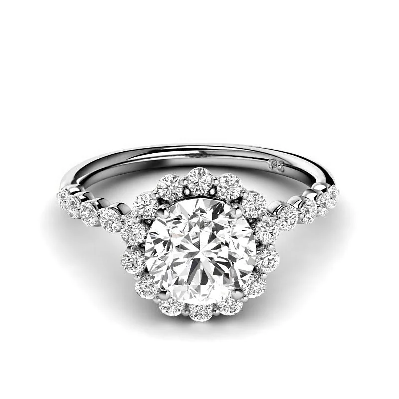 Women’s engagement rings with cushion diamonds-1.05-3.55 CT Round Cut Lab Grown Diamonds - Engagement Ring