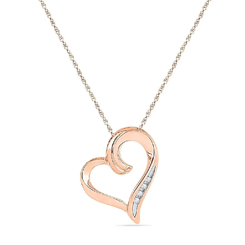 Women’s chain necklaces-Swirly Diamond Heart Necklace