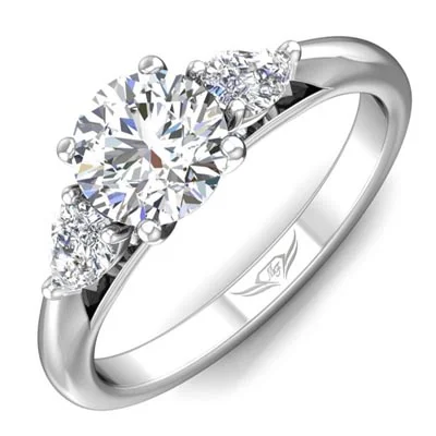 Women’s modern engagement rings-Martin Flyer Pear Diamond Engagement Ring Setting in 14kt White Gold (1/2ct tw)