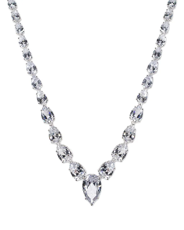 Women’s love necklace-Pear CZ Necklace