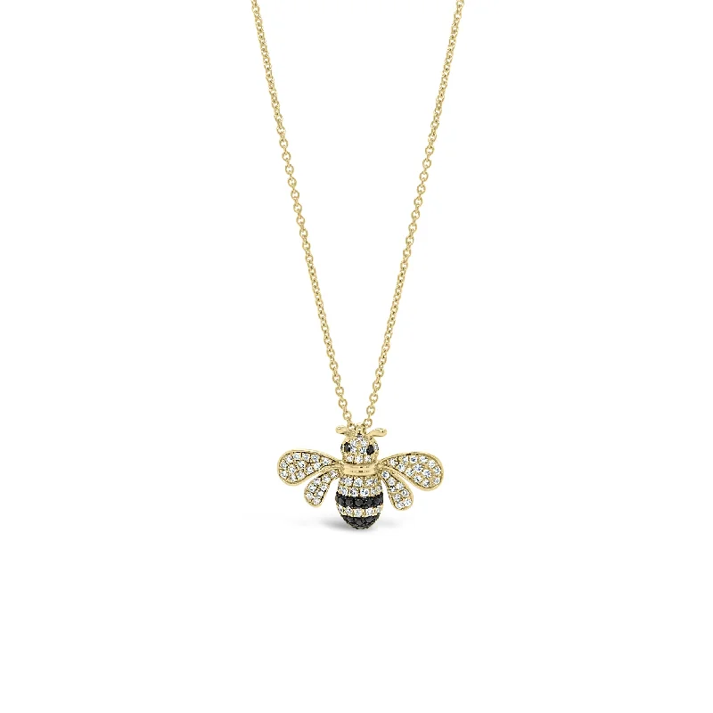 Women’s chain necklaces-Diamond Bee Pendant