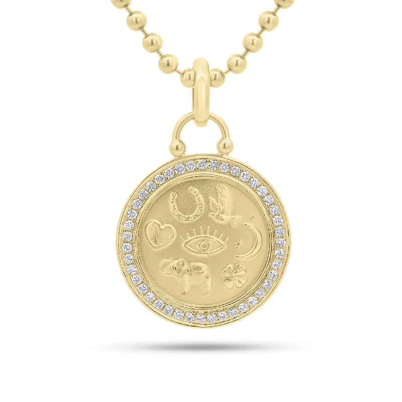 Women’s stylish necklaces-Diamond Lucky Symbols Charm