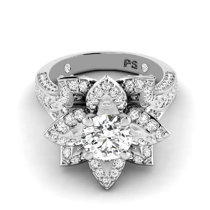 Women’s engagement rings for large hands-1.57-2.72 CT Round Cut Diamonds - Engagement Ring