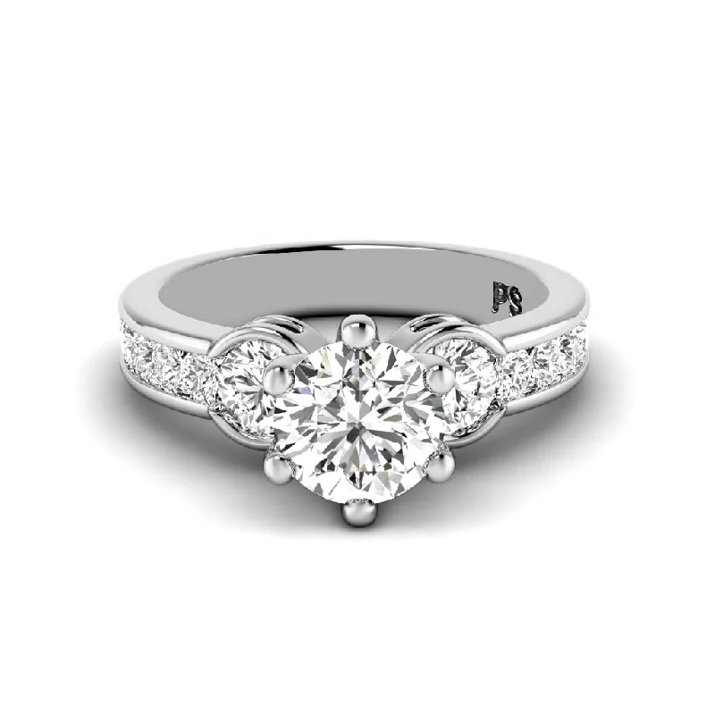 Women’s geometric engagement rings-1.35-3.85 CT Round Cut Lab Grown Diamonds - Engagement Ring