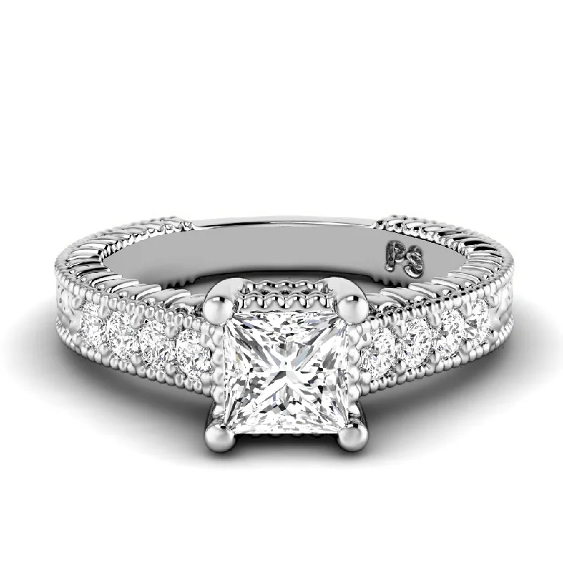 Women’s diamond ring engagement sets-0.80-3.30 CT Round & Princess Cut Lab Grown Diamonds - Engagement Ring