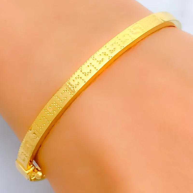 Women’s custom design bracelets-Imperial Radiant 21k Gold Bangle Bracelet