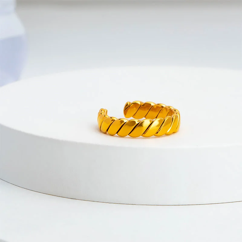 Twist Stripes Open Ring