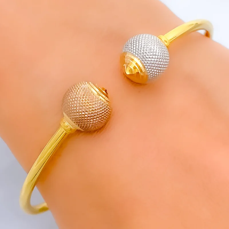 Women’s bohemian bracelets-Dazzling Shimmering 22k Gold Bangle Bracelet