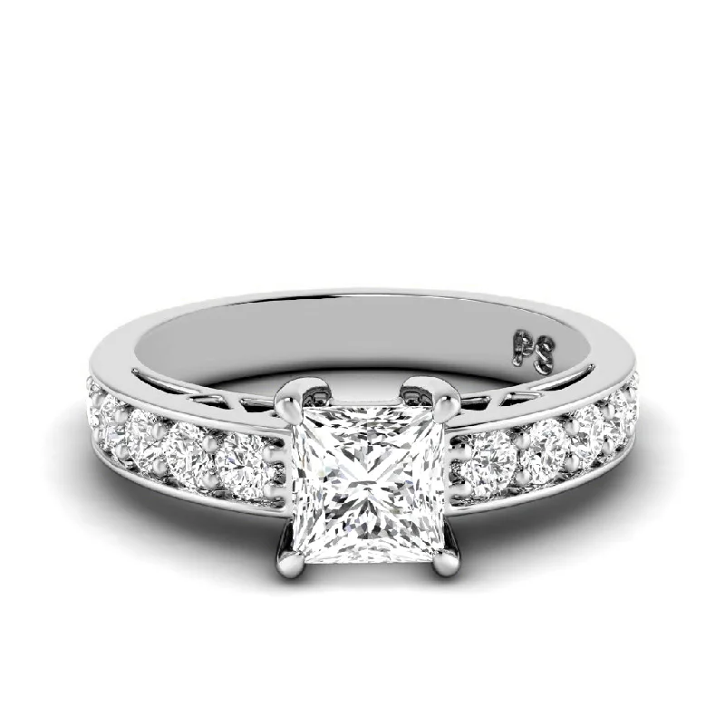 Women’s engagement rings with vintage stones-0.85-2.00 CT Round & Princess Cut Diamonds - Engagement Ring