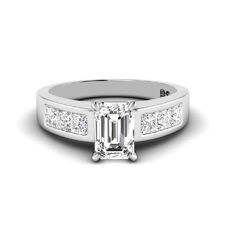 Women’s heirloom engagement rings-1.30-3.80 CT Princess & Emerald Cut Lab Grown Diamonds - Engagement Ring