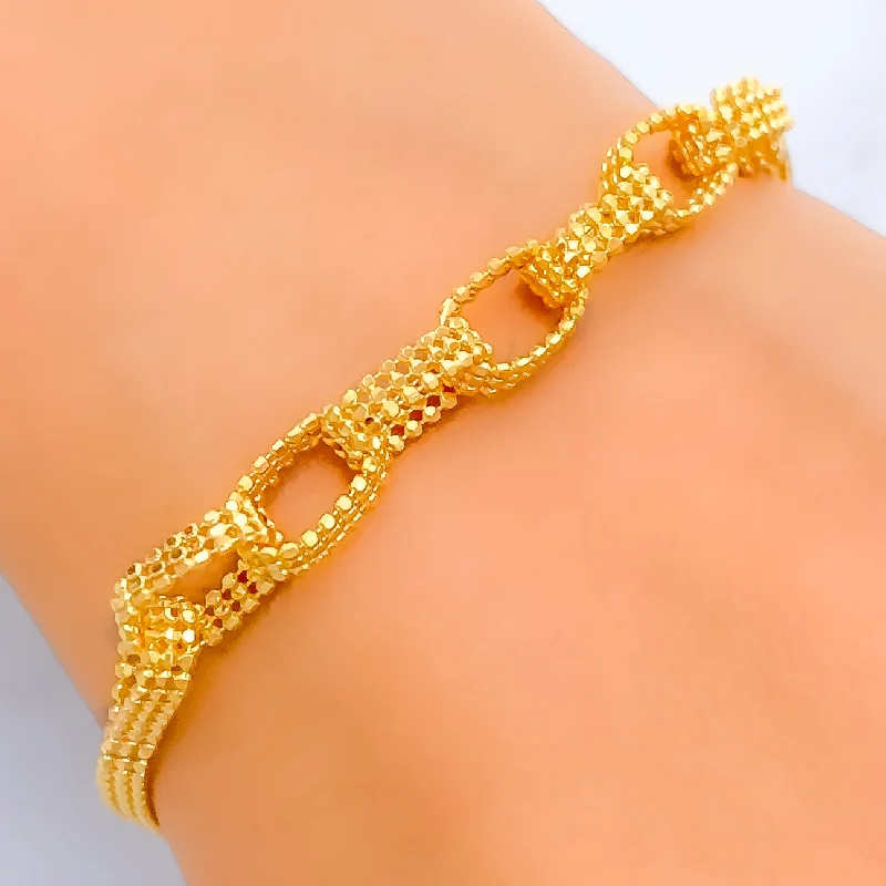 Women’s birthstone bangles-Jazzy Ethereal 22K Gold Bracelet