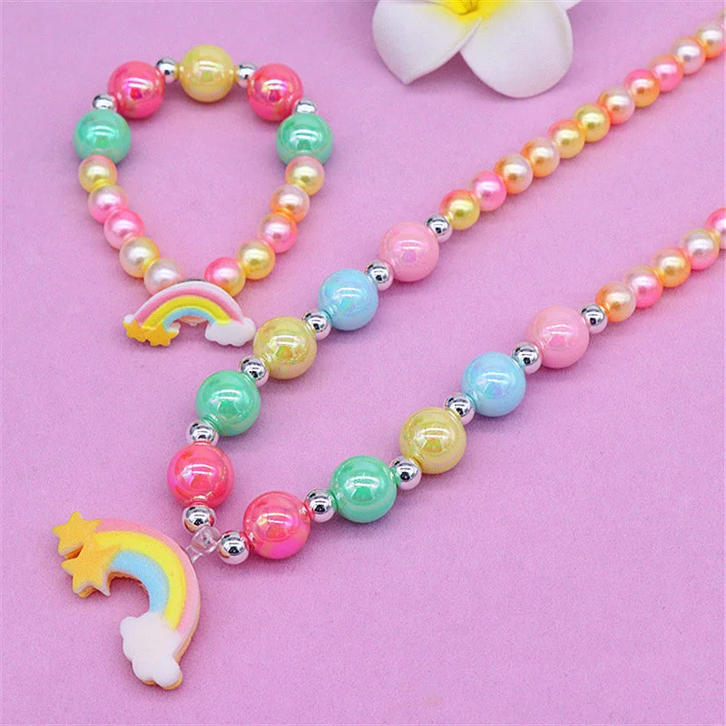 Women’s long pendant necklaces-Cute Cartoon Resin Beaded Kid's Necklace