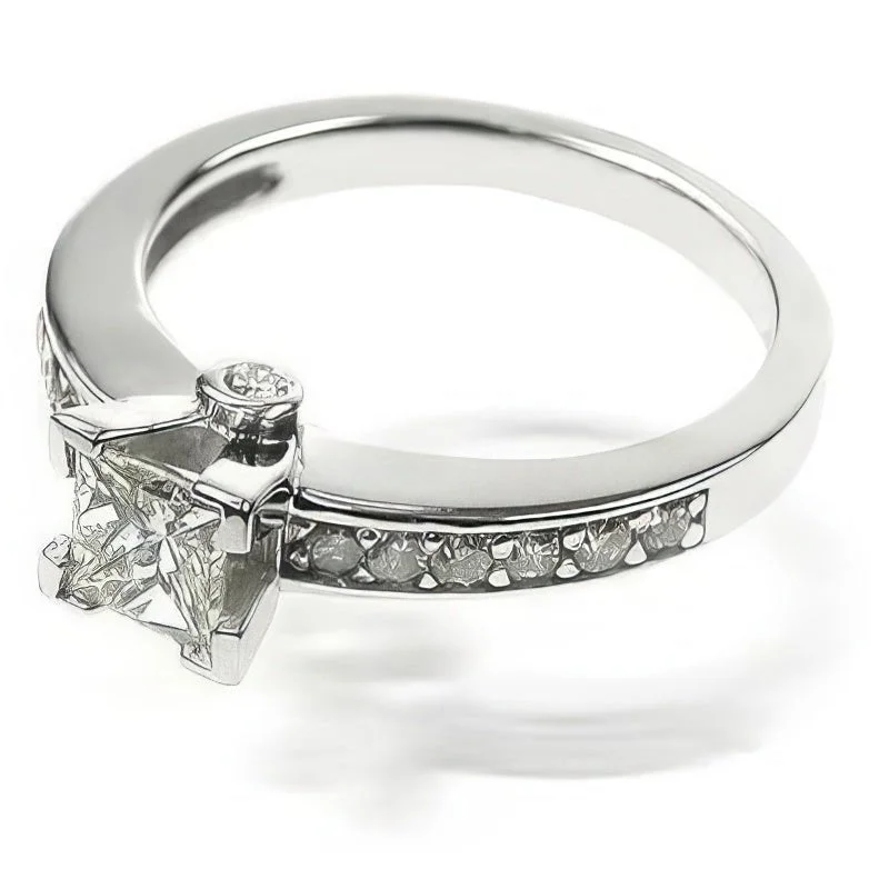 Women’s romantic engagement rings-1.15-2.30 CT Round & Princess Cut Diamonds - Engagement Ring