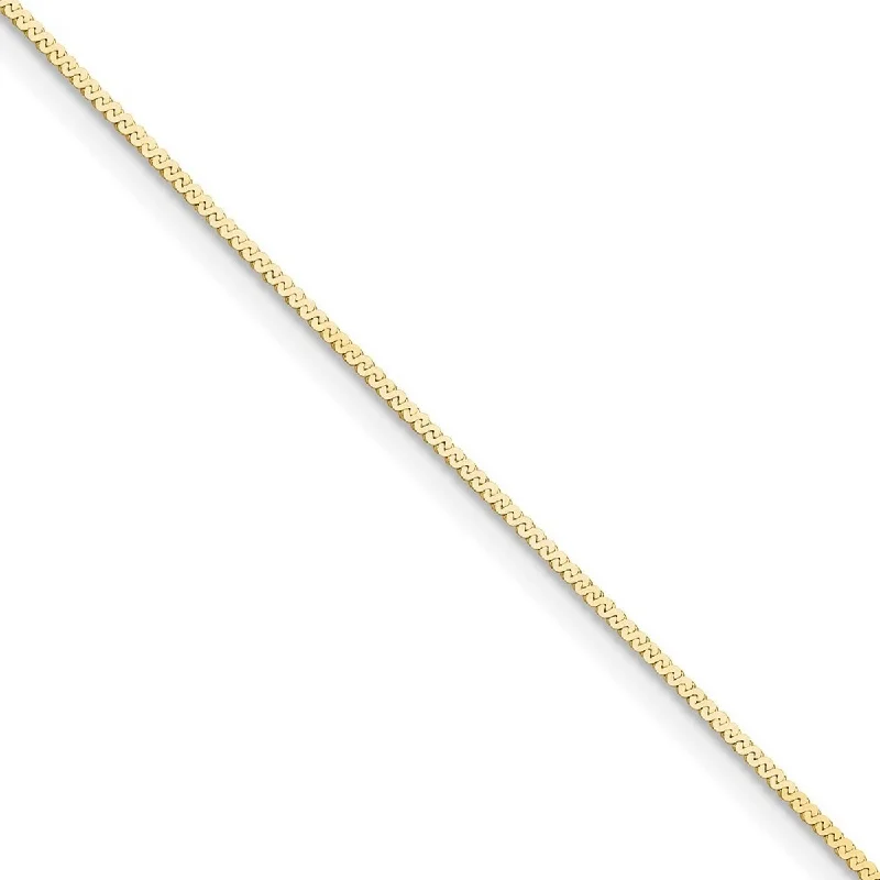 Women’s floral rings-Curata 14k Yellow Gold 0.95mm Serpentina Chain Necklace (Spring-ring)