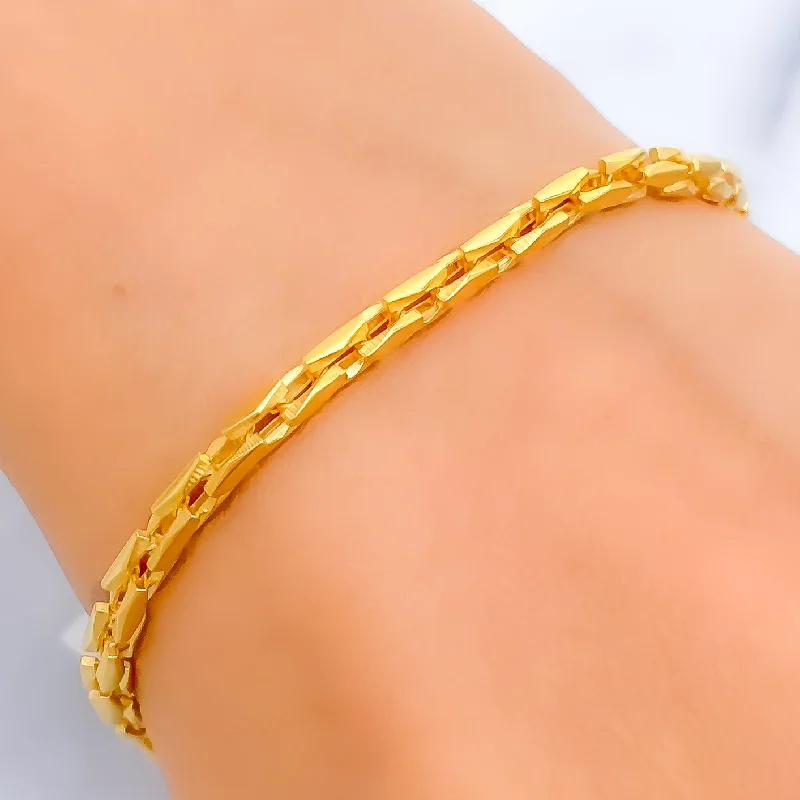 Women’s large bangle bracelets-Exquisite Fashionable 22k Gold Bracelet