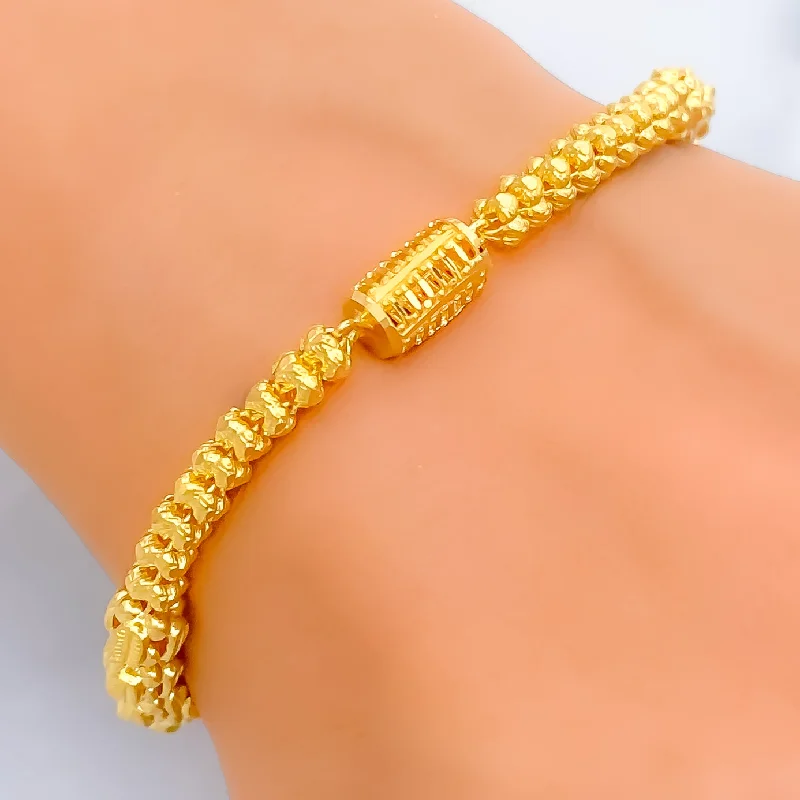 Women’s wrap bracelets-Opulent Glowing 22k Gold Bold Bracelet