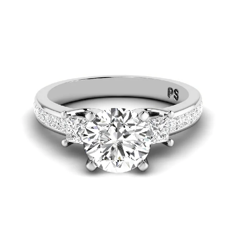 Women’s high-quality engagement rings-1.10-2.25 CT Princess & Round Cut Diamonds - Engagement Ring