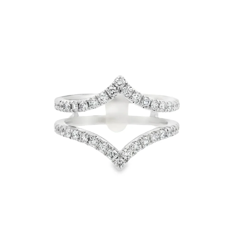 Women’s engagement rings with cushion diamonds-POINTED CONTOUR ENGAGEMENT RING WRAP