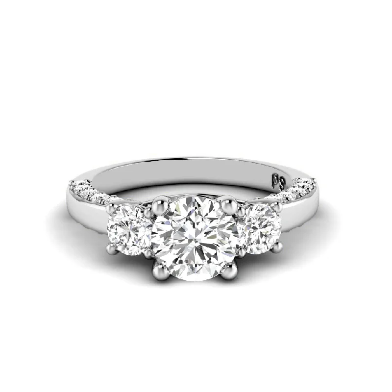 Women’s platinum halo engagement rings-1.25-2.40 CT Round Cut Diamonds - Engagement Ring