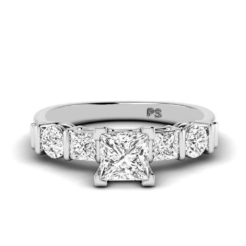 Women’s affordable moissanite engagement rings-1.20-3.70 CT Round & Princess Cut Lab Grown Diamonds - Engagement Ring