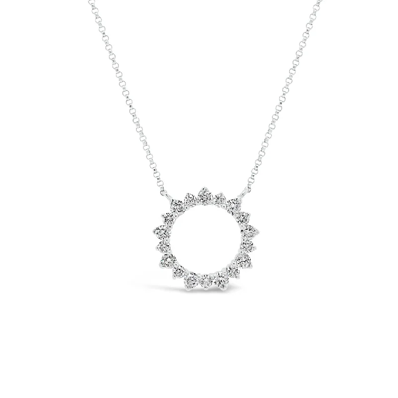 Women’s dainty necklaces-Diamond Circle of Life Pendant Necklace