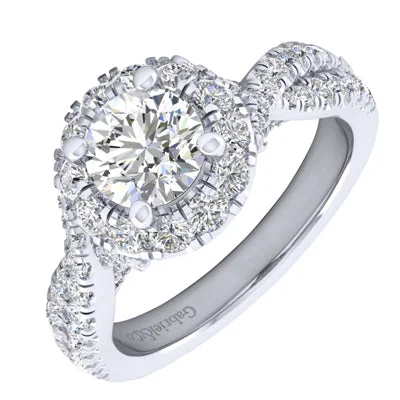 Women’s geometric engagement rings-Gabriel Vanessa Diamond Engagement Ring Setting in 14kt White Gold (1ct tw)