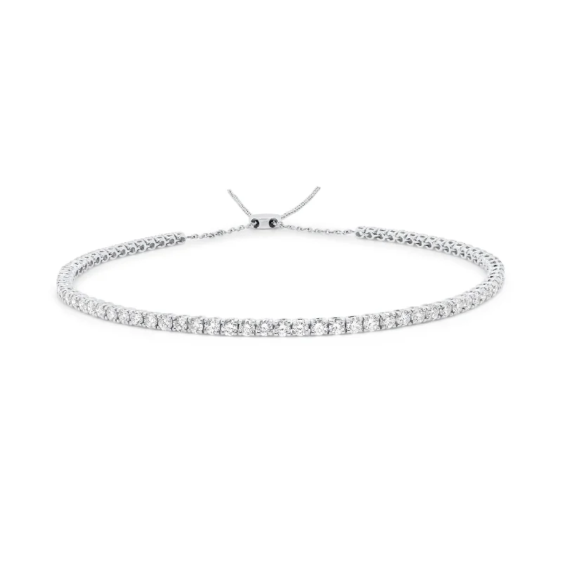 Women’s birthstone necklaces-3.41 CT Diamond Adjustable Tennis Choker