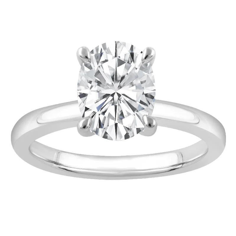 Women’s heirloom engagement rings-DIAMOND SOLITAIRE ENGAGEMENT RING - 2 CT OVAL