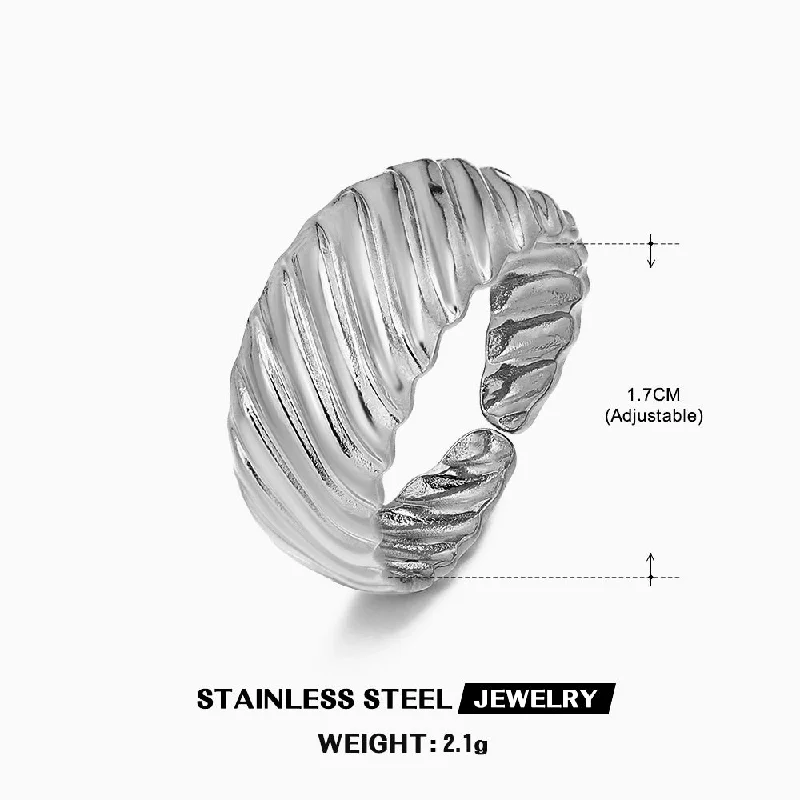 Steel Croissant Ring