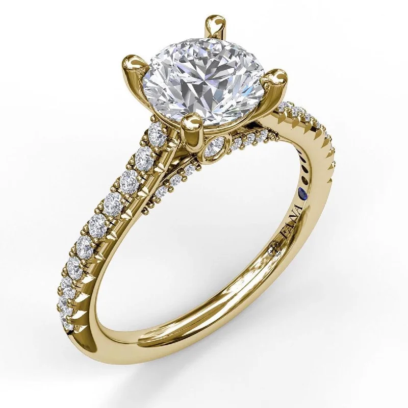 Women’s custom-designed engagement rings-Fana Classic Diamond Engagement Ring Setting in 14kt Yellow Gold (1/3ct tw)