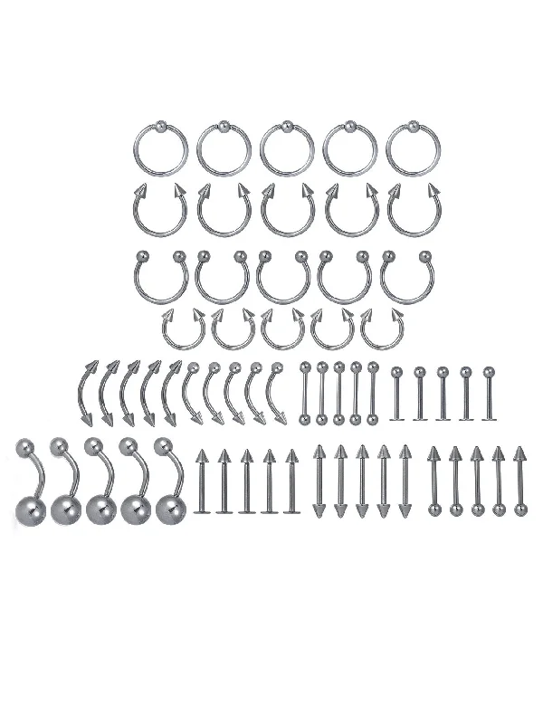 Women’s wedding rings-Stainless Steel Labret Nose Ring 60 Sets  Sales Accessories Nose Stud Piercing Jewelry Europe And America Cross Border Supply