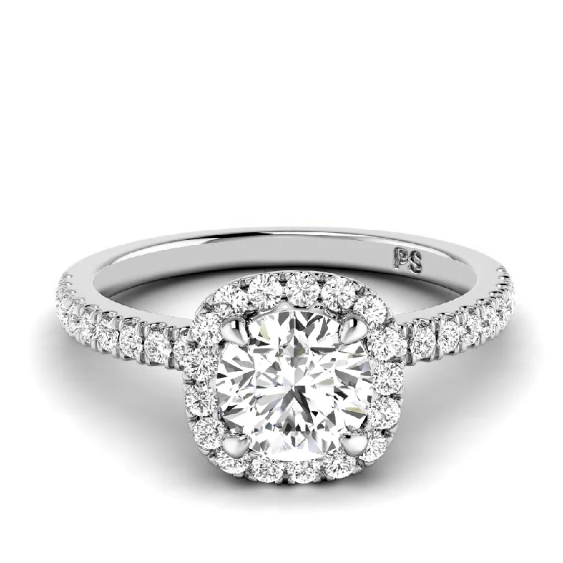 Women’s two-tone engagement rings-0.90-3.40 CT Round Cut Lab Grown Diamonds - Engagement Ring