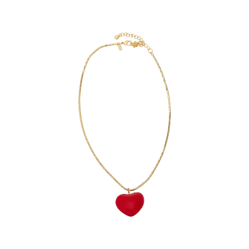 Women’s boho-style necklaces-"SATC" Red Heart Pendant Necklace