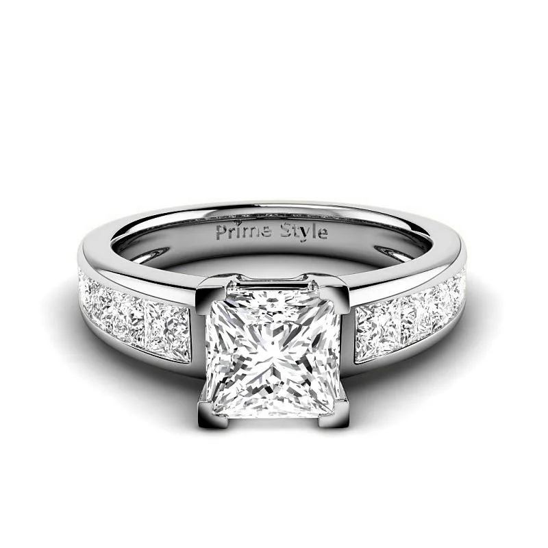 Women’s princess cut engagement rings-1.60-4.10 CT Princess Cut Lab Grown Diamonds - Engagement Ring