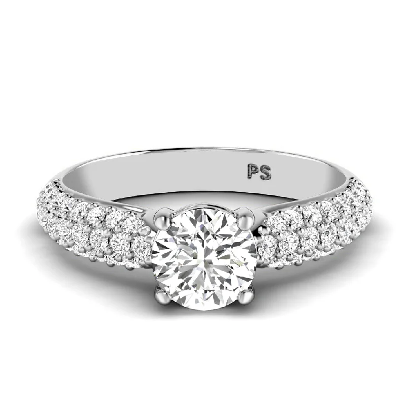 Women’s engagement rings with unique designs-1.00-3.50 CT Round Cut Lab Grown Diamonds - Engagement Ring