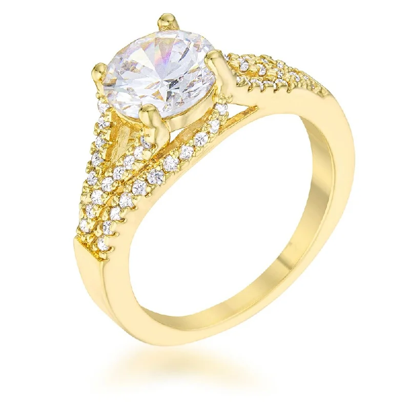 Women’s oval rings-Irine 2.3ct CZ 14k Gold Classic Ring