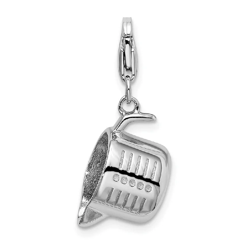 Women’s custom rings-Diamond2Deal 925 Sterling Silver Polished Measuring Cup Lobster Clasp Pendant (L- 37 mm, W- 13 mm)