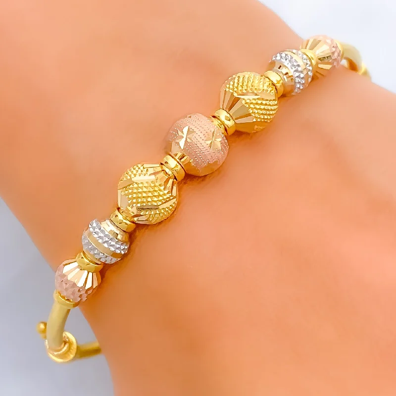 Women’s stackable bracelets-Blooming Fashionable 22k Gold Bangle Bracelet