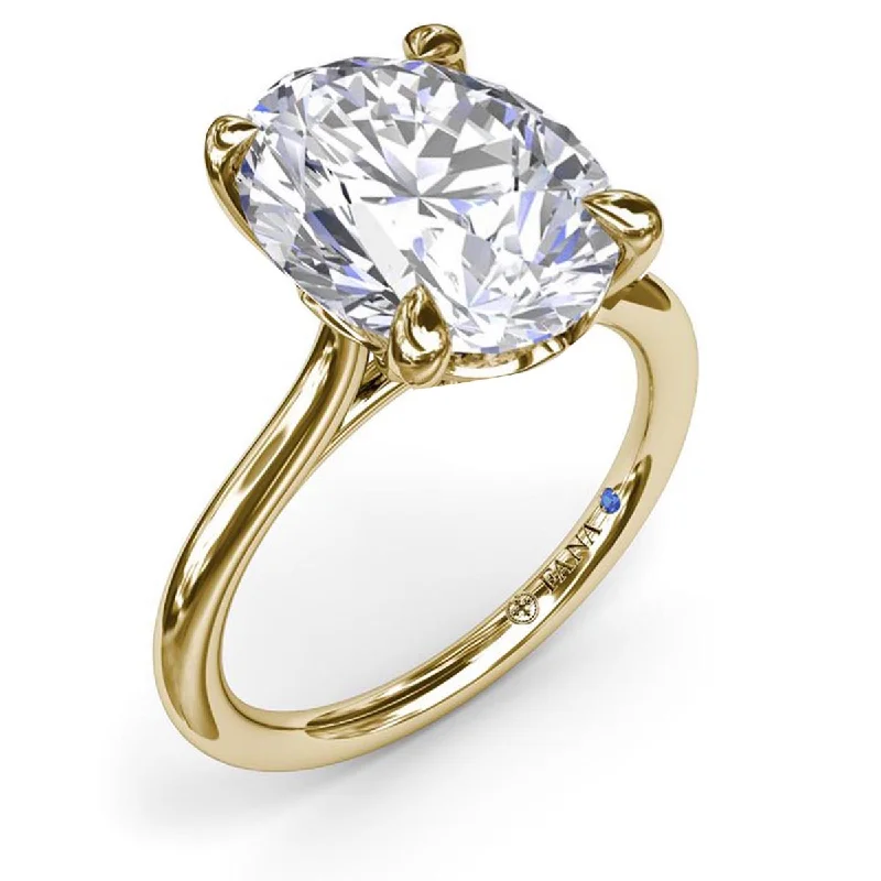 Women’s solitaire engagement rings-Fana Precious Solitaire Diamond Engagement Ring Setting in 14kt Yellow Gold (.02ct tw)