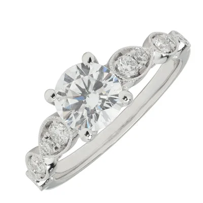 Women’s engraved engagement rings-Gabriel Garland Diamond Engagement Ring Setting in 14kt White Gold (1/2ct tw)