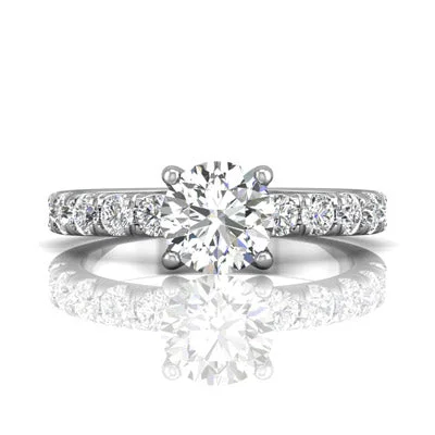 Women’s engagement rings for wide fingers-Martin Flyer Diamond Engagement Ring Setting in 14kt White Gold (5/8ct tw)