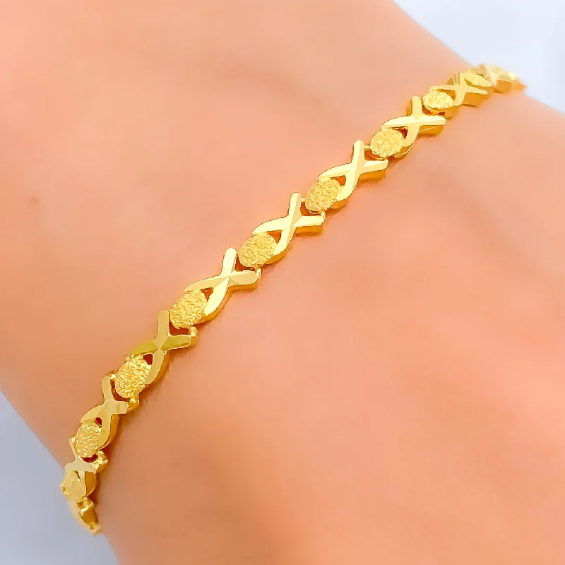 Women’s colorful bangles-Vibrant Charming 22k Gold Bracelet