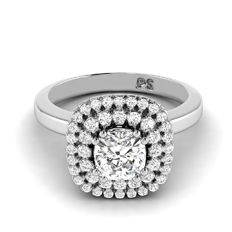 Women’s vintage diamond engagement rings-0.84-3.34 CT Round & Cushion Cut Lab Grown Diamonds - Engagement Ring