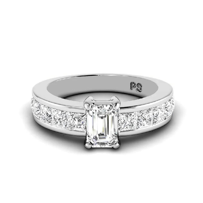 Women’s diamond ring engagement sets-1.85-3.00 CT Princess & Emerald Cut Diamonds - Engagement Ring