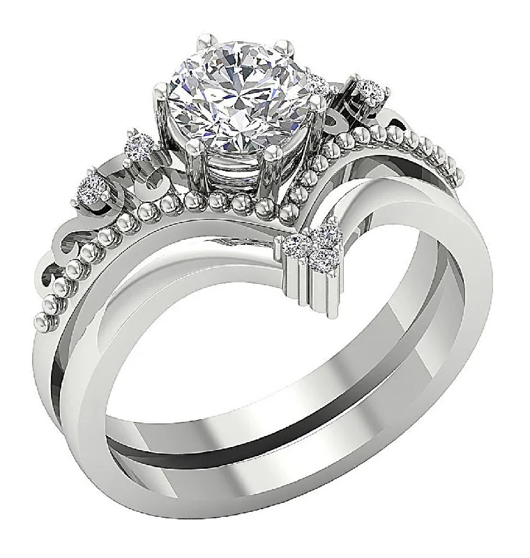 Women’s engagement rings for large hands-The Ivan Natural Diamond Bridal Wedding Ring Set Band