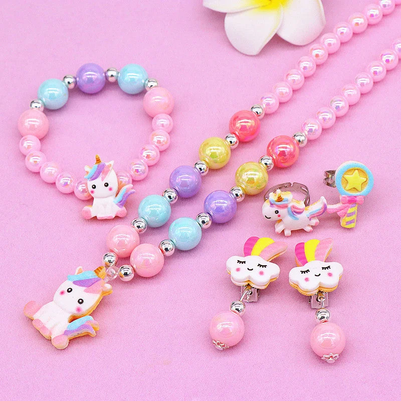 Pink Unicorn Necklace 6-Piece OPP Bag