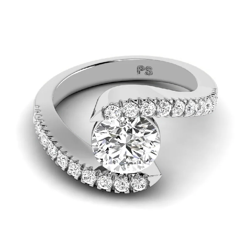 Women’s white gold engagement rings-0.80-3.30 CT Round Cut Lab Grown Diamonds - Engagement Ring