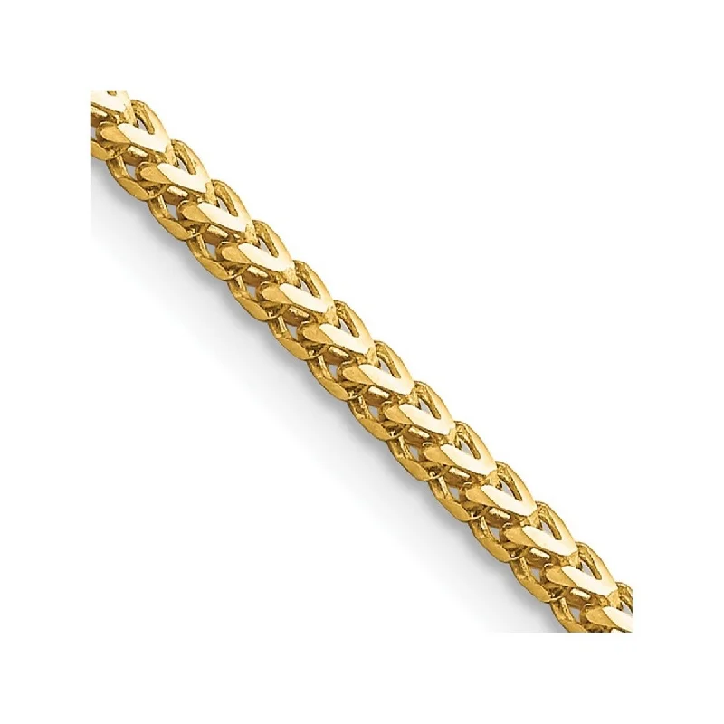 Women’s modern bangles-Curata 14k Yellow Gold Solid Polished 2.0mm Franco Chain Bracelet Lobster Claw