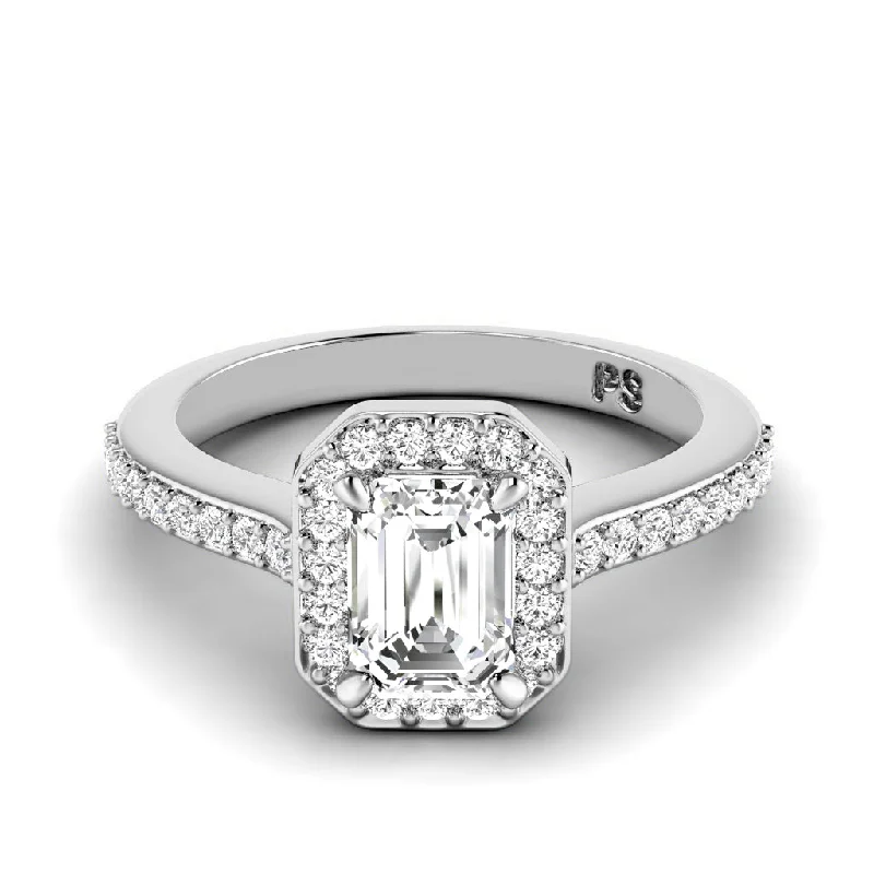 Women’s minimalist engagement rings-0.65-1.80 CT Round & Emerald Cut Diamonds - Engagement Ring